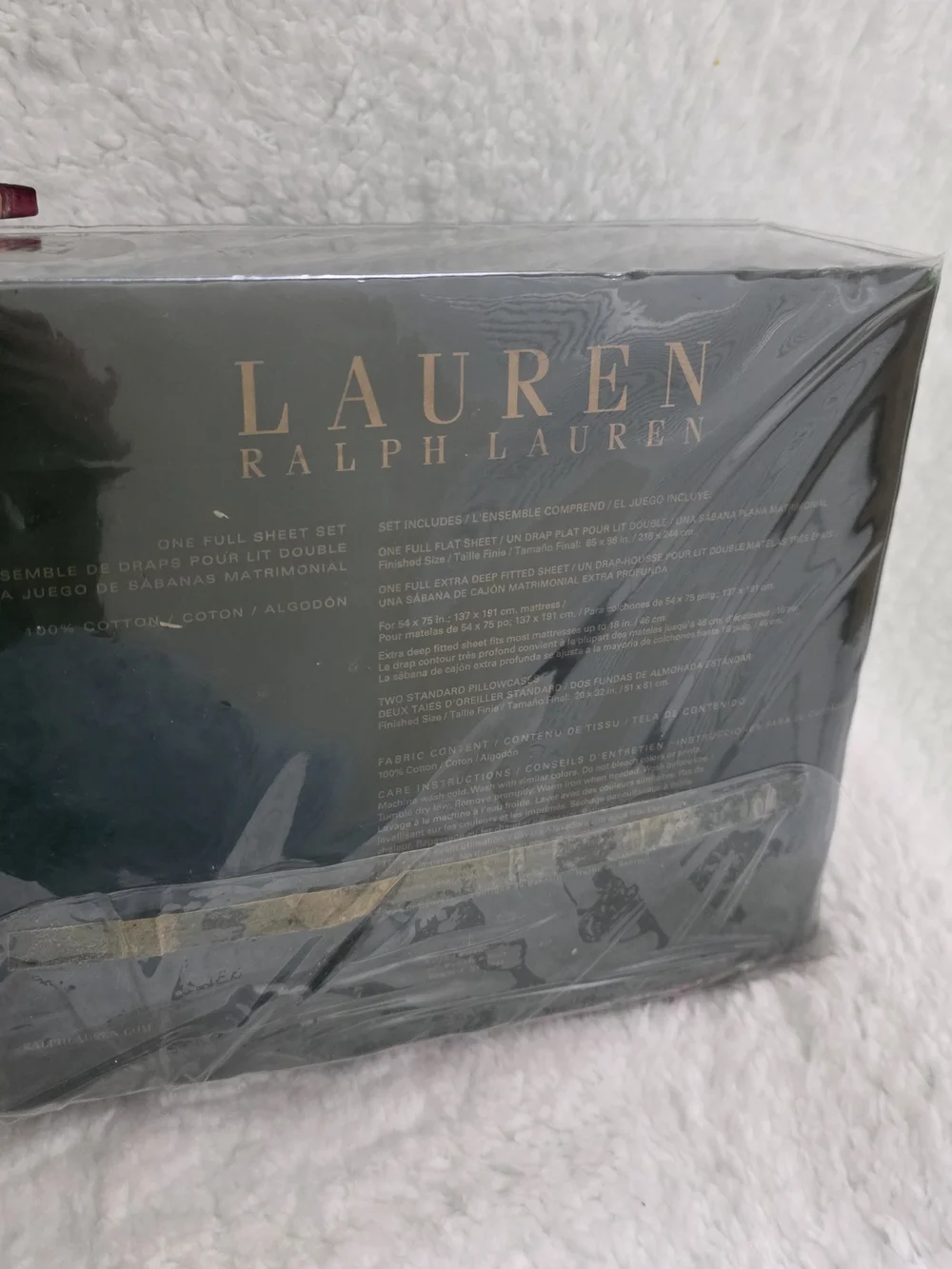 🎄 Lauren Ralph Lauren Christmas Tartan Plaid Full Sheet Set 100% Cotton New